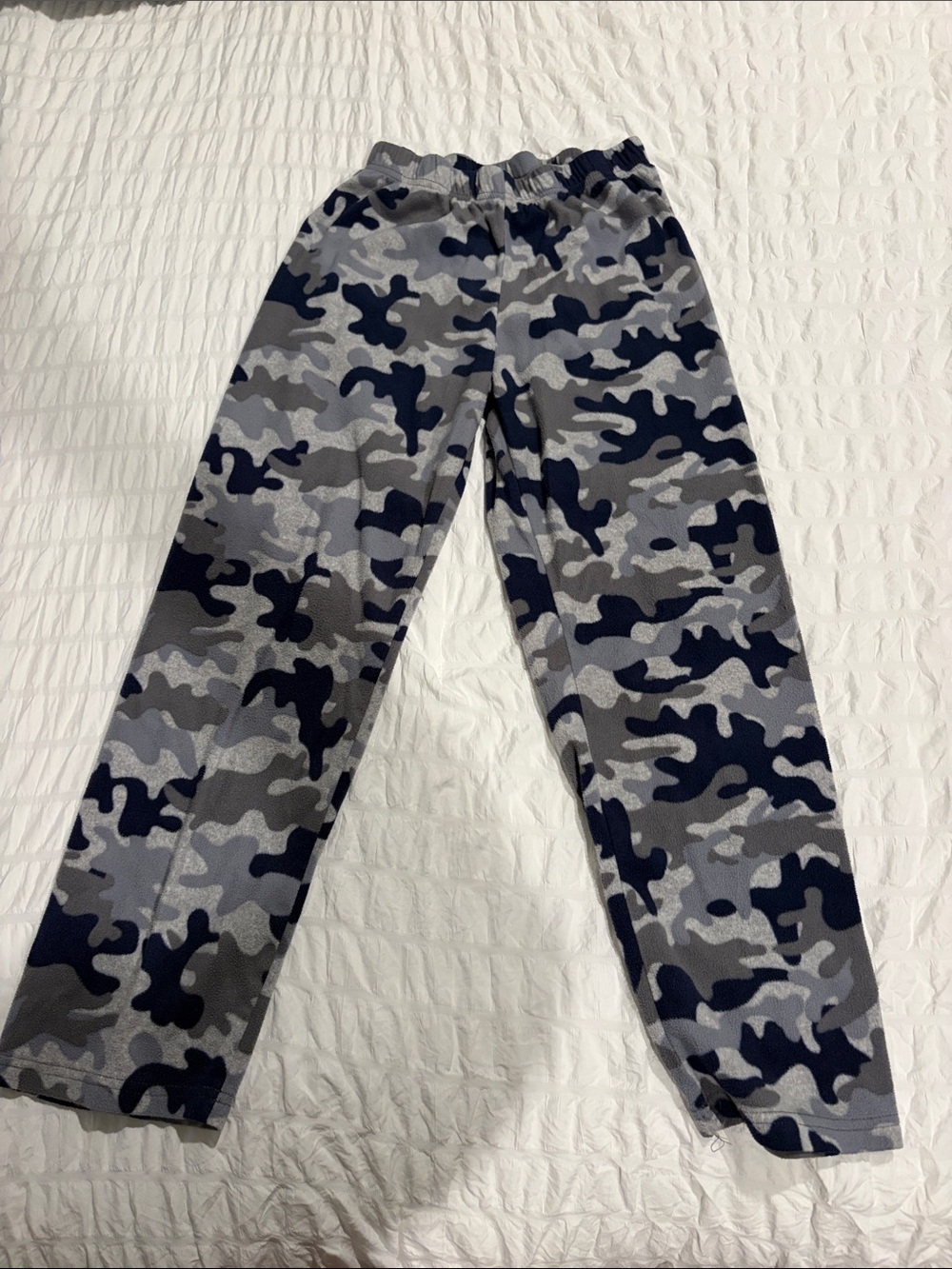 Kids Navy & Grey Camo Pull-On Pajama Bottoms
